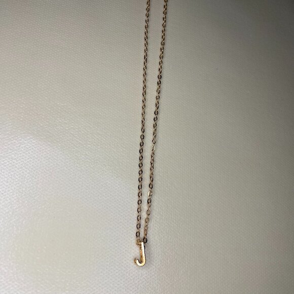 Dainty Gold-Tone Initial 'J' Pendant Necklace - Picture 1 of 3